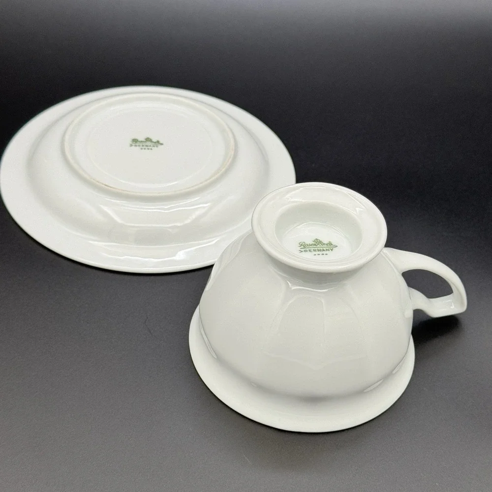 Vintage Rosenthal Maria White Tea Cup and Saucer Germany Cottagecore Replacement